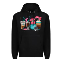 Black crafting coffee cups Premium Hoodie - RanaPortraitStore