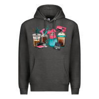 Charcoal Heather crafting coffee cups Premium Hoodie - RanaPortraitStore