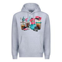 Heather Grey crafting coffee cups Premium Hoodie - RanaPortraitStore