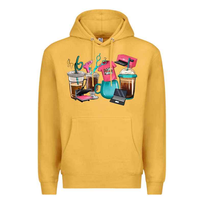Crafting Coffee Cups Premium Hoodie by RanaPortraitStore | Teevron