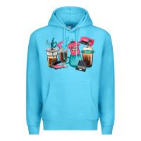 Ocean Blue crafting coffee cups Premium Hoodie - RanaPortraitStore