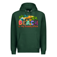 Sports Green the beach is my happy place Premium Hoodie - RanaPortraitStore