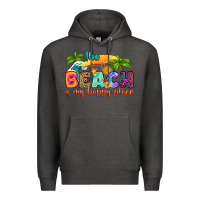 Charcoal Heather the beach is my happy place Premium Hoodie - RanaPortraitStore