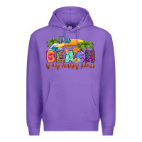 Purple the beach is my happy place Premium Hoodie - RanaPortraitStore