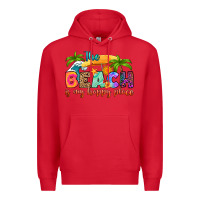 Red the beach is my happy place Premium Hoodie - RanaPortraitStore