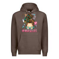 Coffee messy bun nurse life Premium Hoodie - RanaPortraitStore