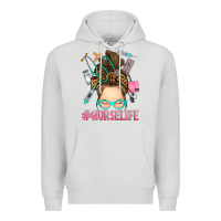 Dove Grey messy bun nurse life Premium Hoodie - RanaPortraitStore