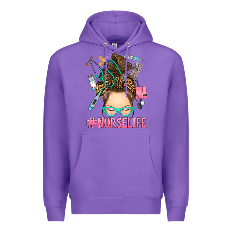 Messy Bun Nurse Life Premium Hoodie by RanaPortraitStore | Teevron