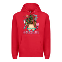 Red messy bun nurse life Premium Hoodie - RanaPortraitStore