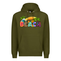 Army Green beach Premium Hoodie - RanaPortraitStore