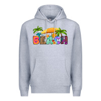 Heather Grey beach Premium Hoodie - RanaPortraitStore