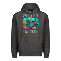 Charcoal Heather just a girl who loves turtles Premium Hoodie - RanaPortraitStore