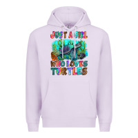 Lilac just a girl who loves turtles Premium Hoodie - RanaPortraitStore