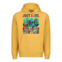 Mustard just a girl who loves turtles Premium Hoodie - RanaPortraitStore