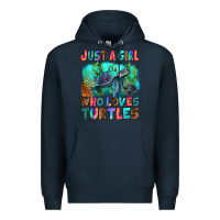 Navy just a girl who loves turtles Premium Hoodie - RanaPortraitStore