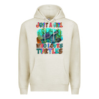Oatmeal Heather just a girl who loves turtles Premium Hoodie - RanaPortraitStore