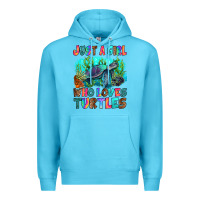 Ocean Blue just a girl who loves turtles Premium Hoodie - RanaPortraitStore