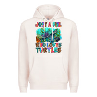 Pale Pink just a girl who loves turtles Premium Hoodie - RanaPortraitStore