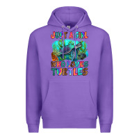 Purple just a girl who loves turtles Premium Hoodie - RanaPortraitStore