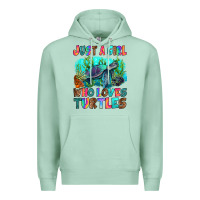 Seafoam just a girl who loves turtles Premium Hoodie - RanaPortraitStore