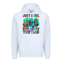 White just a girl who loves turtles Premium Hoodie - RanaPortraitStore
