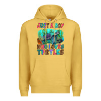 Antique Gold just a boy who loves turtles Premium Hoodie - RanaPortraitStore
