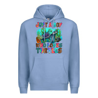 Colony Blue just a boy who loves turtles Premium Hoodie - RanaPortraitStore