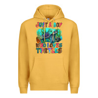 Mustard just a boy who loves turtles Premium Hoodie - RanaPortraitStore