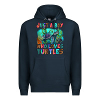 Navy just a boy who loves turtles Premium Hoodie - RanaPortraitStore