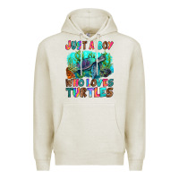 Oatmeal Heather just a boy who loves turtles Premium Hoodie - RanaPortraitStore