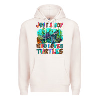 Pale Pink just a boy who loves turtles Premium Hoodie - RanaPortraitStore