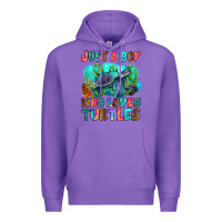 Purple just a boy who loves turtles Premium Hoodie - RanaPortraitStore