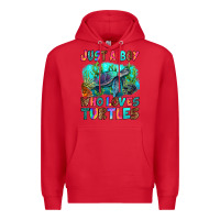 Red just a boy who loves turtles Premium Hoodie - RanaPortraitStore