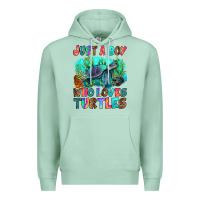 Seafoam just a boy who loves turtles Premium Hoodie - RanaPortraitStore