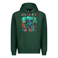 Sports Green just a boy who loves turtles Premium Hoodie - RanaPortraitStore