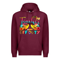 Burgundy teacher off duty Premium Hoodie - RanaPortraitStore