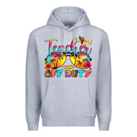 Heather Grey teacher off duty Premium Hoodie - RanaPortraitStore