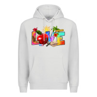Dove Grey love teacher summer Premium Hoodie - RanaPortraitStore