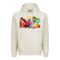 Oatmeal Heather love teacher summer Premium Hoodie - RanaPortraitStore