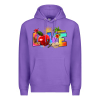 Purple love teacher summer Premium Hoodie - RanaPortraitStore