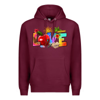Burgundy love teacher summer Premium Hoodie - RanaPortraitStore