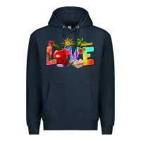 Navy love teacher summer Premium Hoodie - RanaPortraitStore