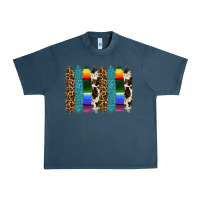 Midnight Navy serape leopard tooled leather cowhide background Urban Heavy Tee - RanaPortraitStore