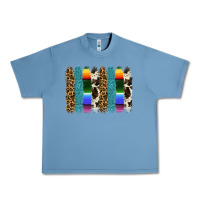 Pebble Blue serape leopard tooled leather cowhide background Urban Heavy Tee - RanaPortraitStore