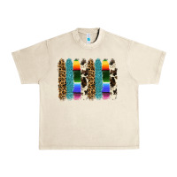 Sandshell serape leopard tooled leather cowhide background Urban Heavy Tee - RanaPortraitStore