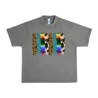 Serape Leopard Tooled Leather Cowhide Background Urban Heavy Tee | Teevron
