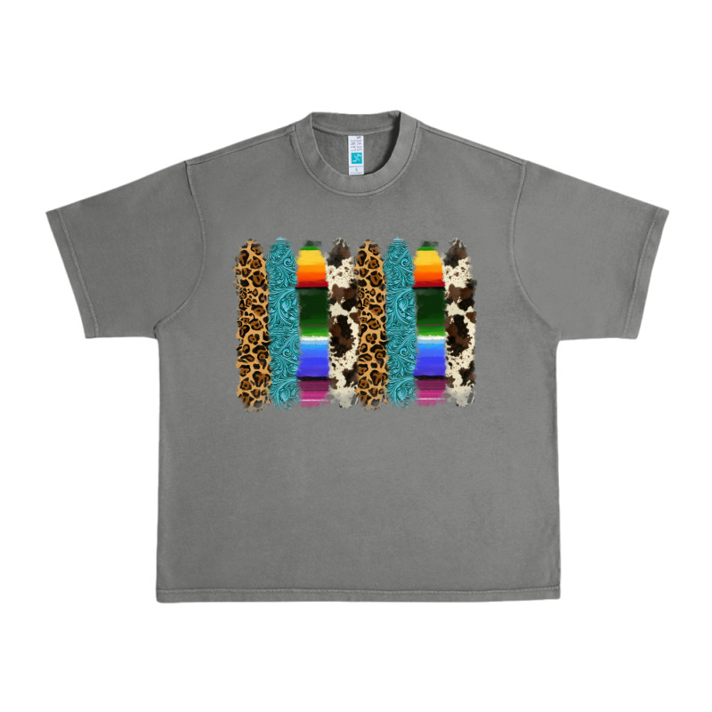 Serape Leopard Tooled Leather Cowhide Background Urban Heavy Tee by RanaPortraitStore | Teevron
