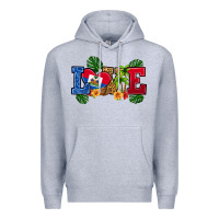 Heather Grey love haitian republic Premium Hoodie - RanaPortraitStore