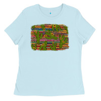Baby Blue cinco de mayo sunflower and cactus background Ladies Tee - Artiststas