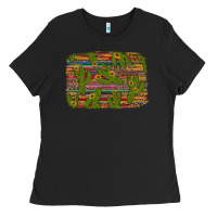 Black cinco de mayo sunflower and cactus background Ladies Tee - Artiststas